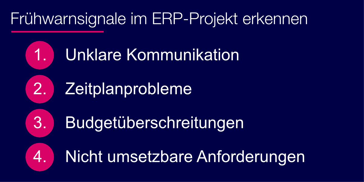 Frühwarnsignale ERP-Projekt in Schieflage erkennen